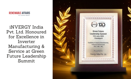 iNVERGY India Pvt. Ltd. Honoured for Excellence in Inverter Manufacturing & Service at Green Future Leadership Summit