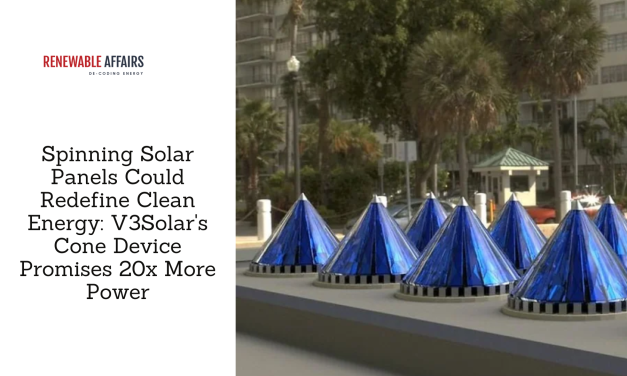 Spinning Solar Panels Could Redefine Clean Energy: V3Solar’s Cone Device Promises 20x More Power