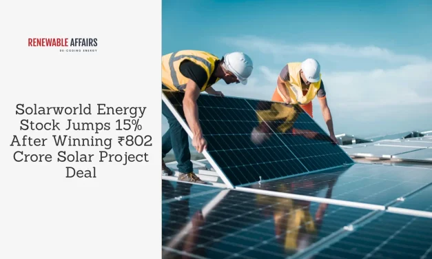 Solarworld Energy Stock Jumps 15% After Winning ₹802 Crore Solar Project Deal