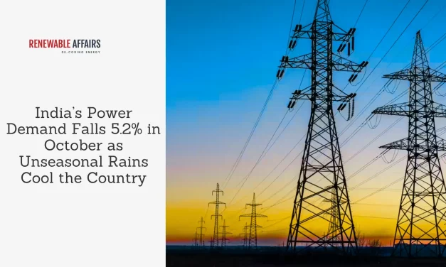 India’s Power Demand Falls 5.2% in October as Unseasonal Rains Cool the Country